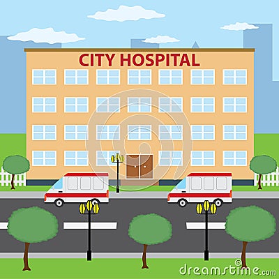 City hospital. Vector Illustration