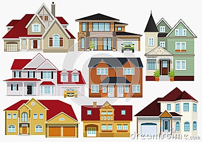 City houses Vector Illustration