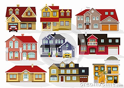 City houses Vector Illustration