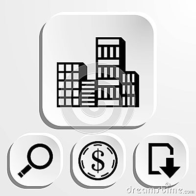 City icon stock vector illustration flat design Vector Illustration