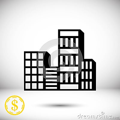 City icon stock vector illustration flat design Vector Illustration