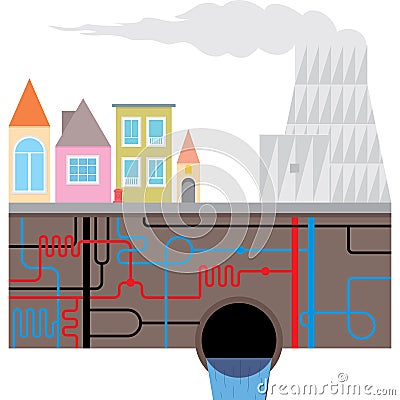 City infrastructure Vector Illustration