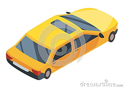 City isometric car icon. Vector flat colorful automobile. Graphic design element. Urban transport illustration Vector Illustration