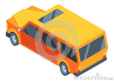 City isometric car icon. Vector flat colorful automobile. Graphic design element. Urban transport illustration Vector Illustration