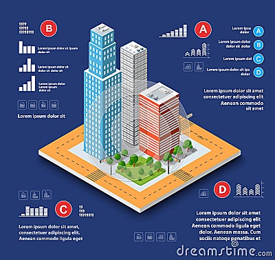 Urban elements architecture Vector Illustration