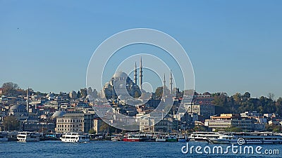 The city Istanbul - blue sky in the afternoon - a natural photography Editorial Stock Photo