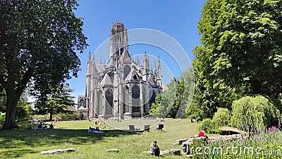 City of Jeanne Darc, Rouen - France, incredible architecture, located in Normandy where the D-day . Editorial Stock Photo