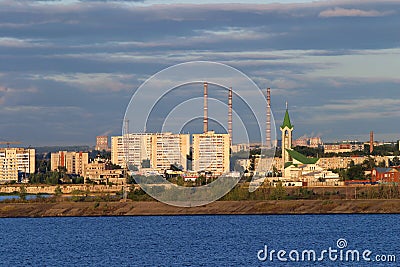 The city on the Kama River Stock Photo