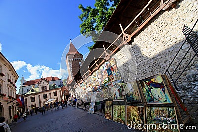 City of Krakow, old town medieval fortifications Editorial Stock Photo