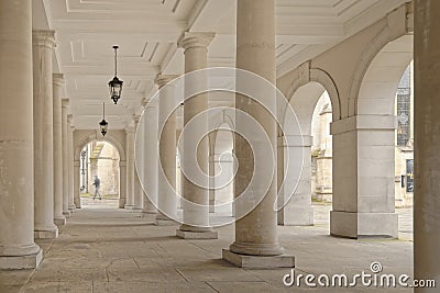 Temple, london, england: colonnade pillars Editorial Stock Photo