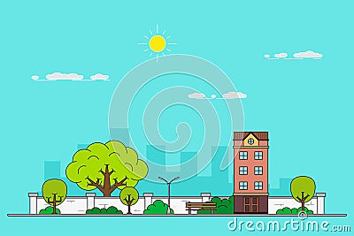 City landscape banner Vector Illustration