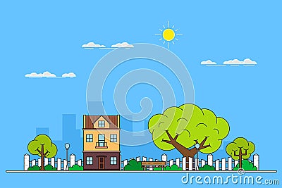 City landscape banner Vector Illustration