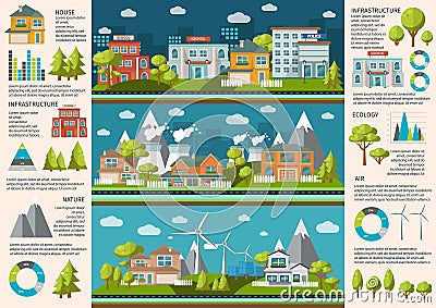 City Life Infographics Vector Illustration