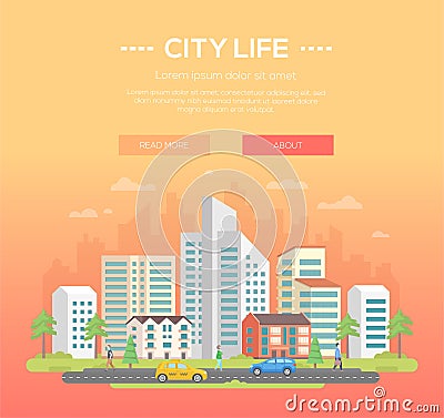 City life - modern vector illustration Vector Illustration