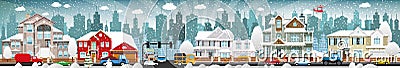 City life (winter) Vector Illustration