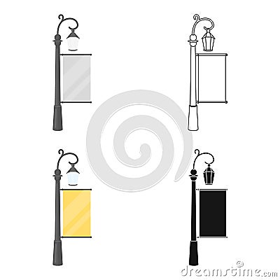 City light billboard icon in cartoon style isolated on white background. Advertising symbol stock vector illustration. Vector Illustration