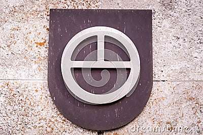 City logo at Gaggenau town hall, Germany Editorial Stock Photo