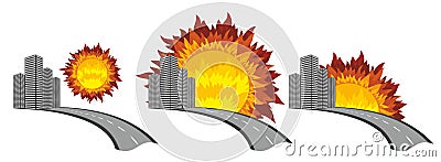 City Logo with the sun. Vector Illustration