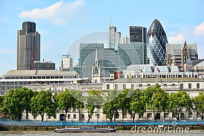 City of London, from across the River Thames Stock Photo