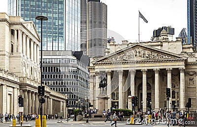 City of London including the Bank of England Editorial Stock Photo
