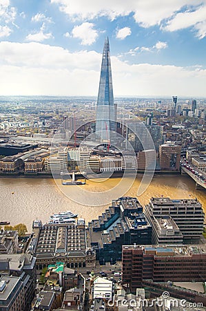 City of London panorama includes Shard of glass on the River Thames Editorial Stock Photo