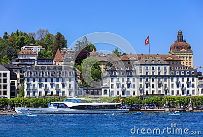 City of Lucerne in spring Editorial Stock Photo