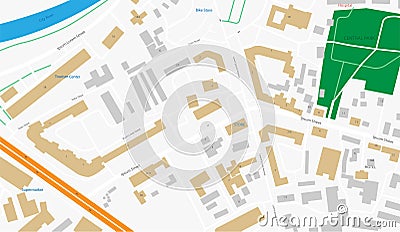 City Map Abstract Design. Mobile App Illustration Vector Illustration
