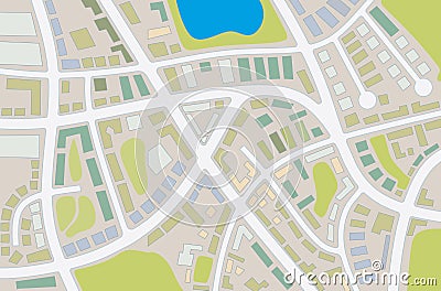 City map Cartoon Illustration