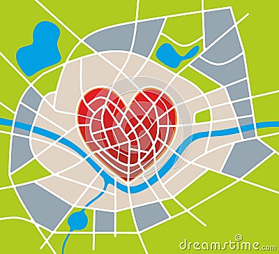 City map Cartoon Illustration