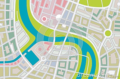 City map Cartoon Illustration