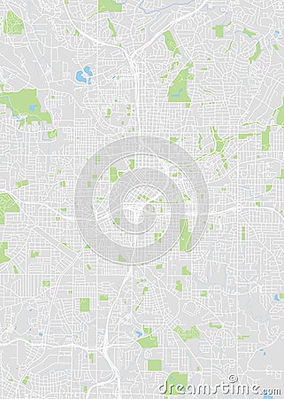 City map Atlanta, color detailed plan, vector illustration Vector Illustration