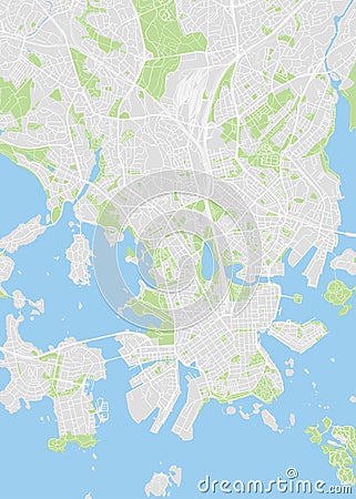 City map Helsinki, color detailed plan, vector illustration Vector Illustration