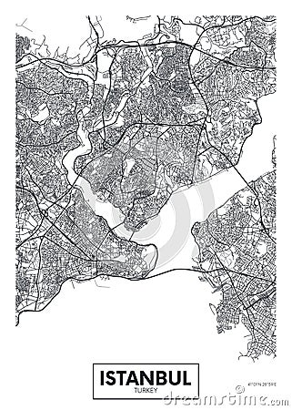 City map Istanbul, travel vector poster design Vector Illustration