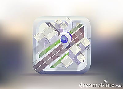 City map with marker Vector Illustration