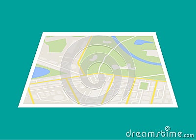 City Map With Marker, Vector Icon Vector Illustration