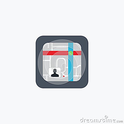 City map navigation. Icon. Logo. Vector illustration. EPS 10 Cartoon Illustration