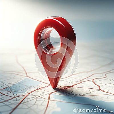 City map and red pin pointer location. Travel navigation GPS concept Stock Photo