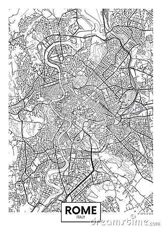 City map Rome, travel vector poster design Vector Illustration