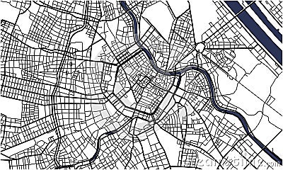 City Map of Vienna, Austria Vector Illustration