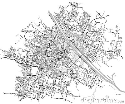 City Map of Vienna, Austria Vector Illustration