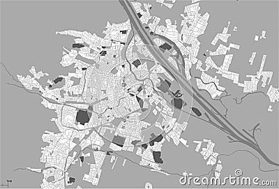 City Map of Vienna, Austria Vector Illustration