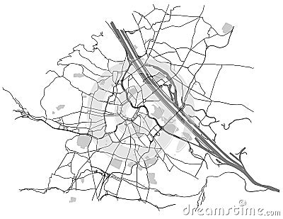 City Map of Vienna, Austria Vector Illustration