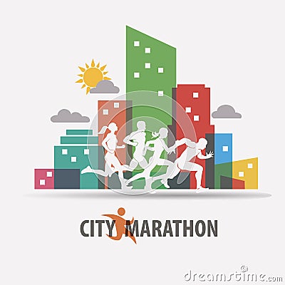 City marathon stylized vector background Vector Illustration