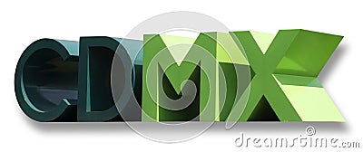 Abbreviation to designate the city of Mexico Stock Photo