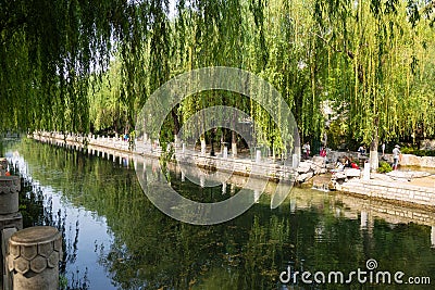 The city Moat that runs around the old city of Jinan, China Stock Photo