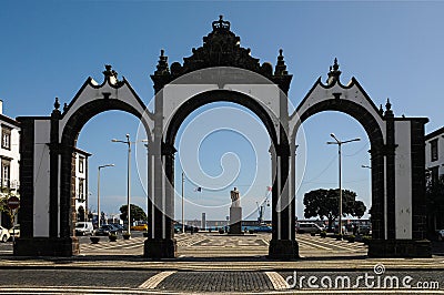 Portas de Cidade in Ponta Delgada Editorial Stock Photo