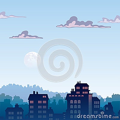 City by morning Vector Illustration