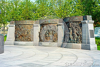 ,Monument to the Holy Prince Vladimir Svyatoslavich, Baptist of Russia ,part of the monument. Editorial Stock Photo