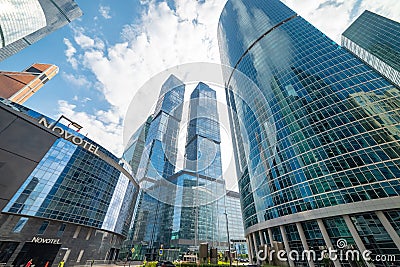 Waterfront towerÂ» â€” the complex of three buildings of different floors Editorial Stock Photo