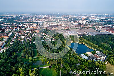 City Municipality of Bremen Aerial FPV drone footage. Bremen is Stock Photo